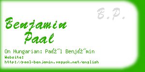 benjamin paal business card